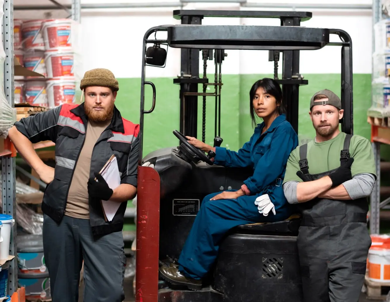 Recruiting logistics professionals, featuring trucks, warehouses, and global supply chain operations.