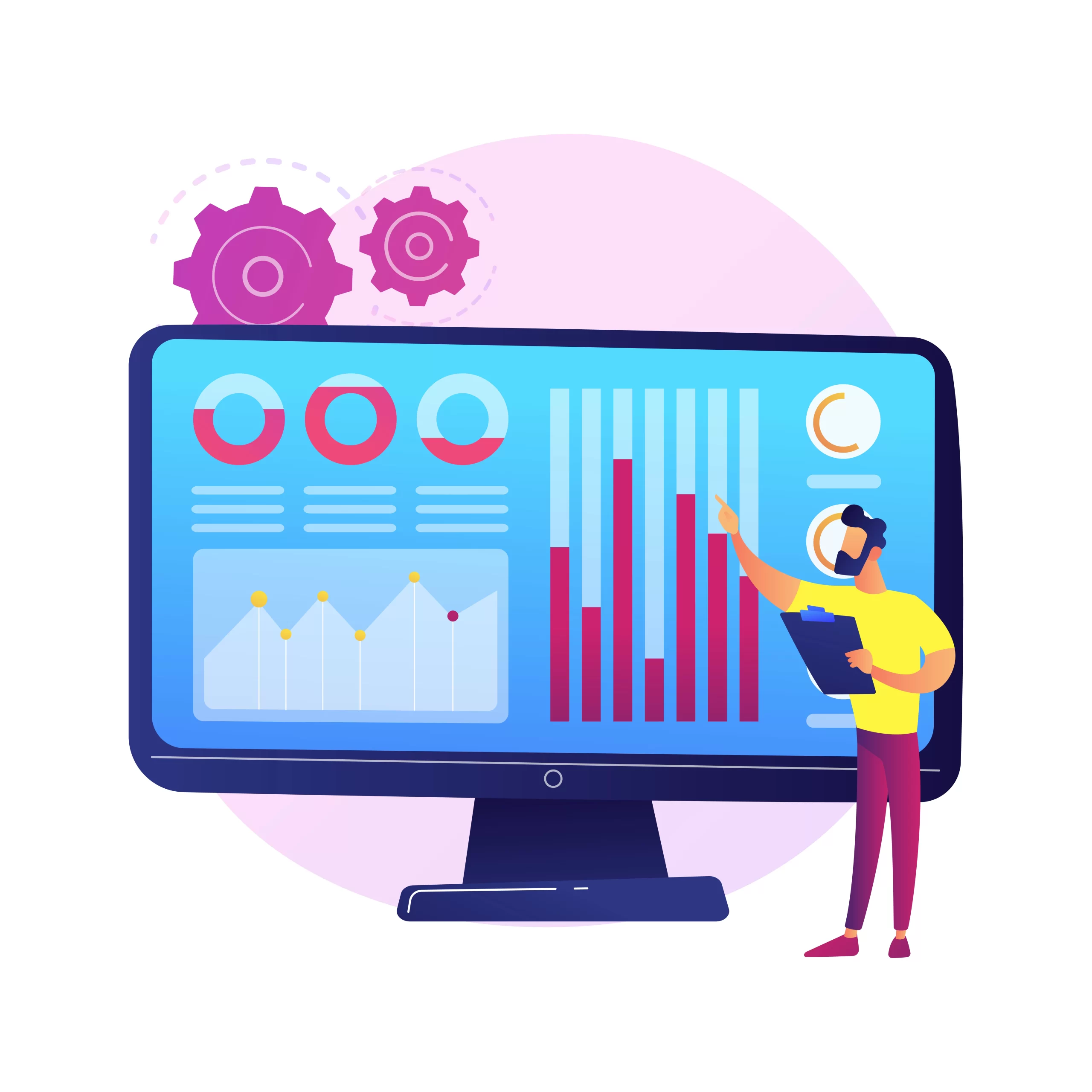 Digital dashboard showcasing recruitment metrics and tools, representing the integration of advanced technology in the hiring process.